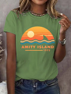 Women's Amity Island 1975 Printed Short-Sleeved T-Shirt