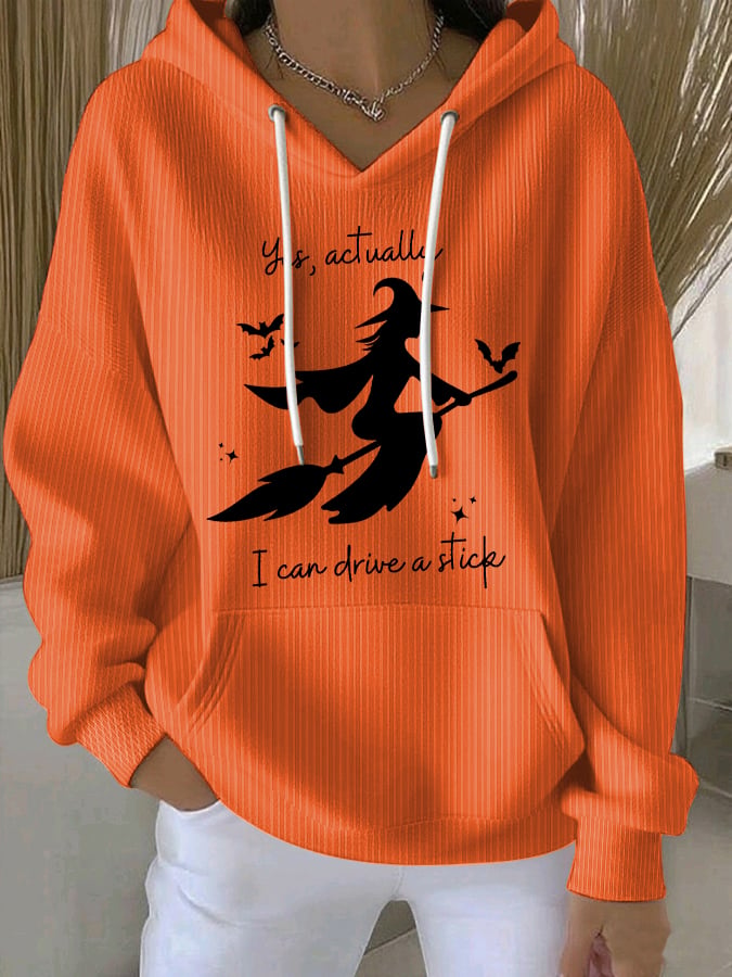 Women's Yes I Can Drive A Stick Print Casual Sweatshirt
