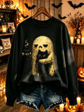 Women's Casual Printed Long-Sleeve Sweatshirt