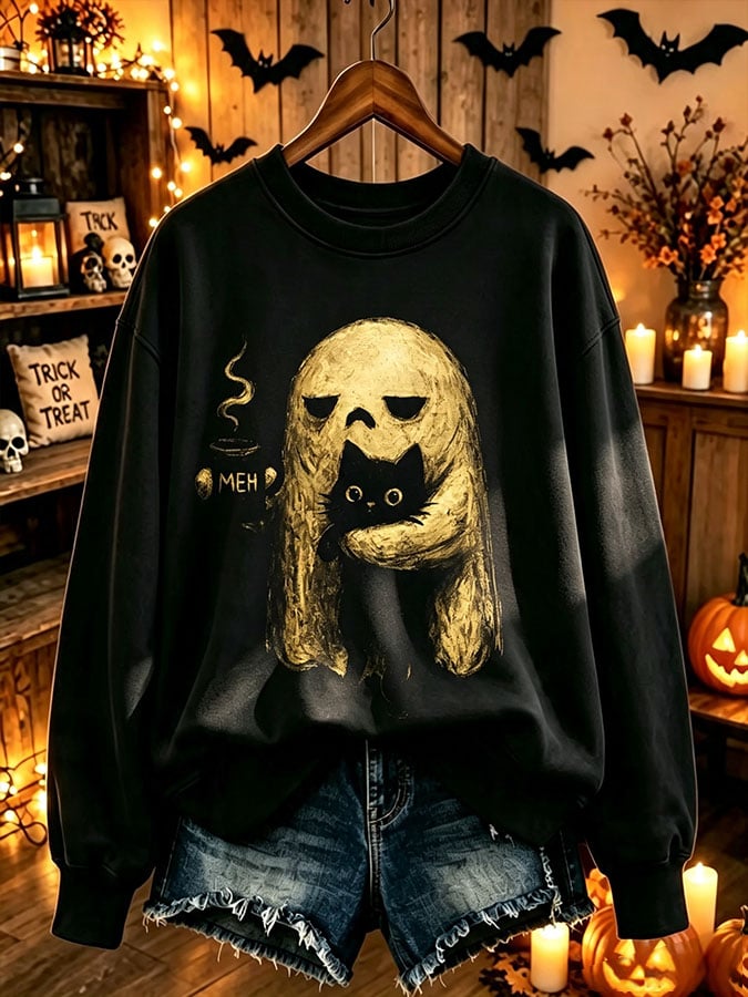Women's Casual Printed Long-Sleeve Sweatshirt