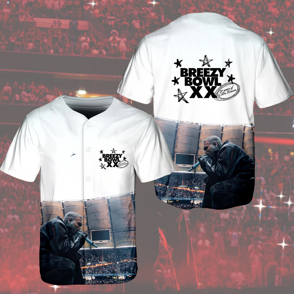 Breezy Bowl XX Middle Printed Baseball Collar Short Sleeves-1