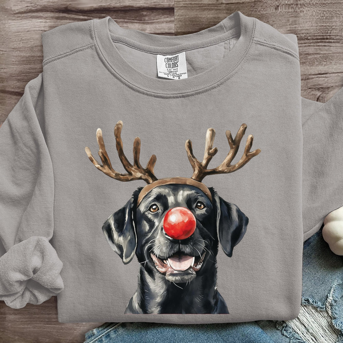 Funny Dog Christmas Art Print Sweatshirt