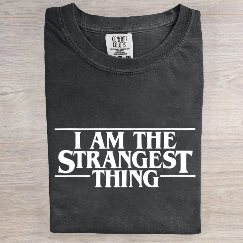 I‘m The Strangest Thing Hawkins Indiana National Park Upside Down 80s Horror Art Print T-Shirt