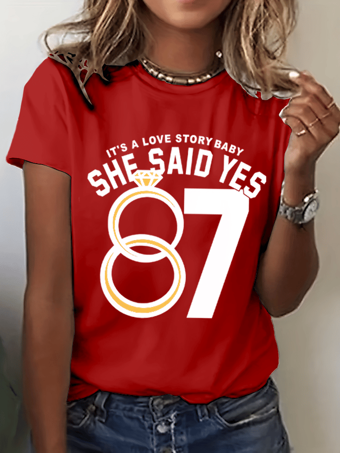 Women's Hot Spot Print Crew Neck T-shirt
