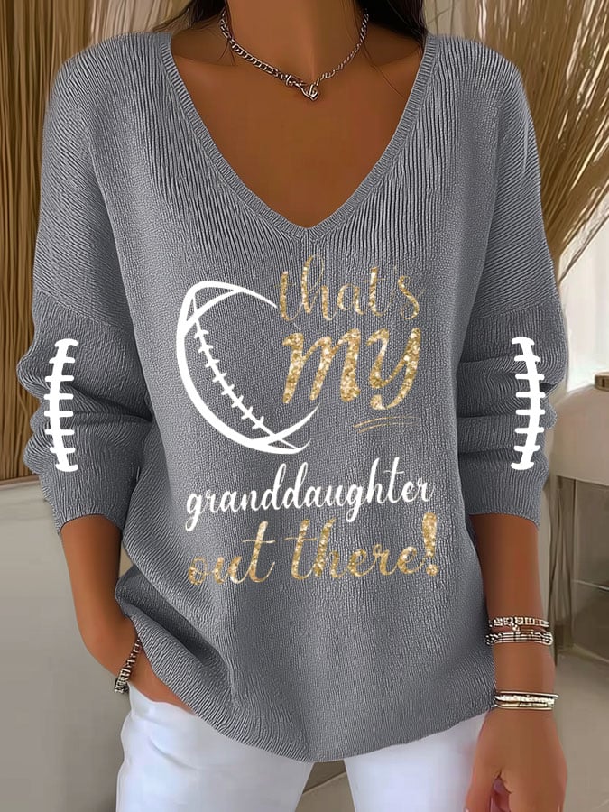 Women's That's My Granddaughter Out There Print  Long-Sleeved T-Shirt