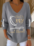 Women's That's My Granddaughter Out There Print  Long-Sleeved T-Shirt