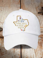 Retro Texas Strong Come Hell Or High Water Print Baseball Cap
