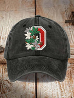Tree Team Football Print Adjustable Baseball Cap