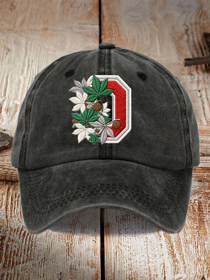 Tree Team Football Print Adjustable Baseball Cap