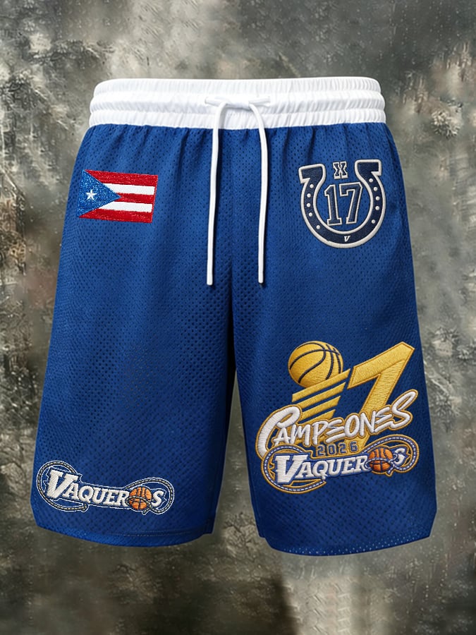 Men's Puerto Rican Basketball Print Casual Cargo Pants