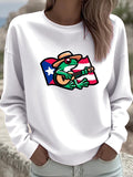 Puerto Rico Casual Casual Color Printed Sweatshirt