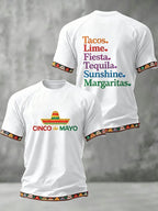 Men's Retro Cinco de Mayo Print Raglan Sleeve T-Shirt