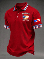 Men's Puerto Rico Print Casual Polo