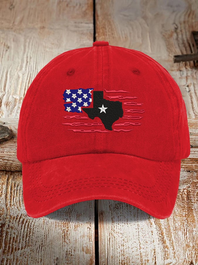 Retro Texas Strong Flag Print Baseball Cap