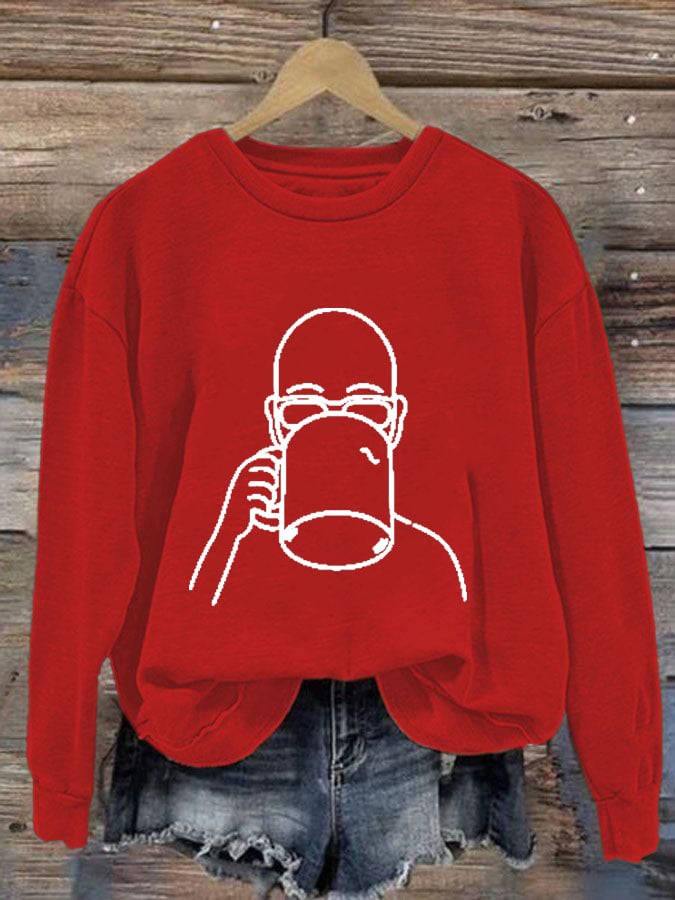Women's Casual Printed Long-Sleeve Sweatshirt