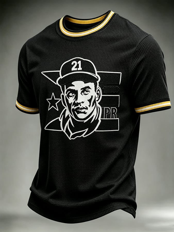 Men's Puerto Rico Baseball Print Short-Sleeve T-Shirt