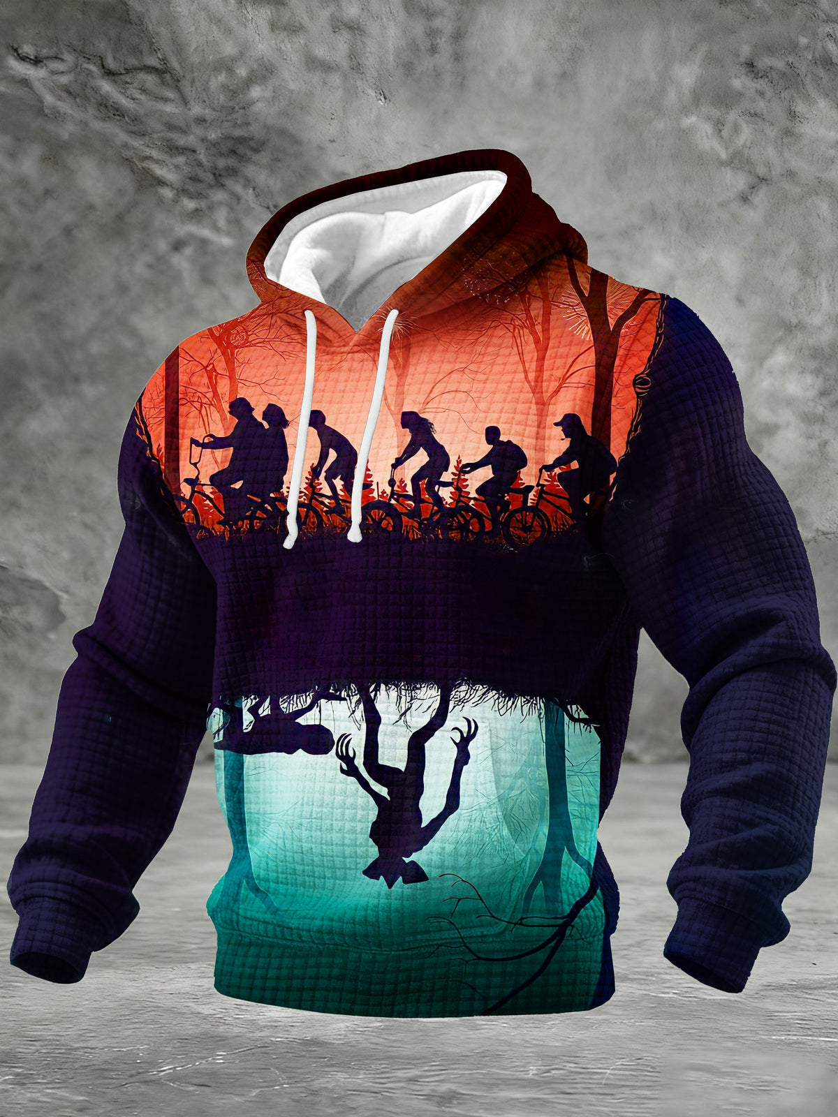 Stranger Upside Down Hawkins 80s Horror Printed Hoodie Sweatshirt