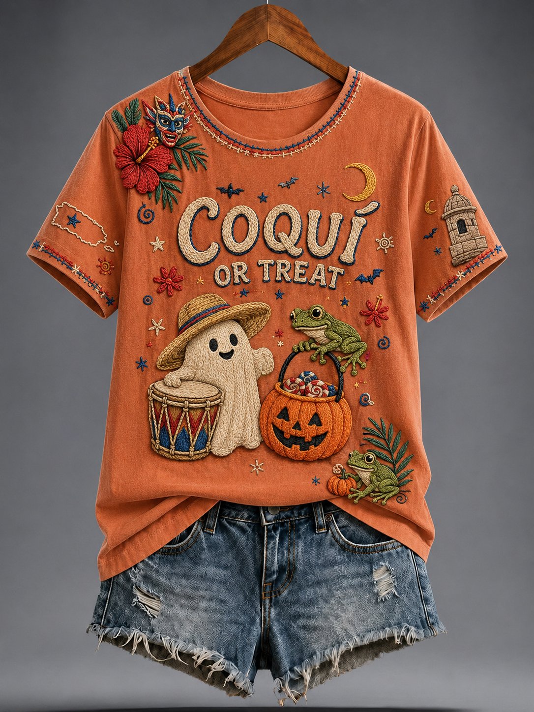 Women's Puerto Rico Halloween Graphic T-shirt