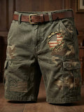 Men's Retro American 250th Anniversary Print Cargo Pants