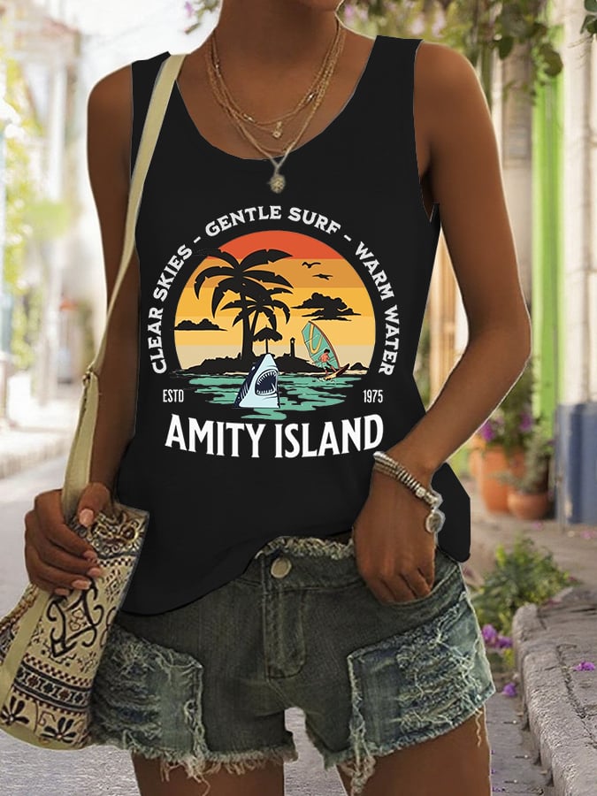 Women's Amity Island Vacation Printed Vest