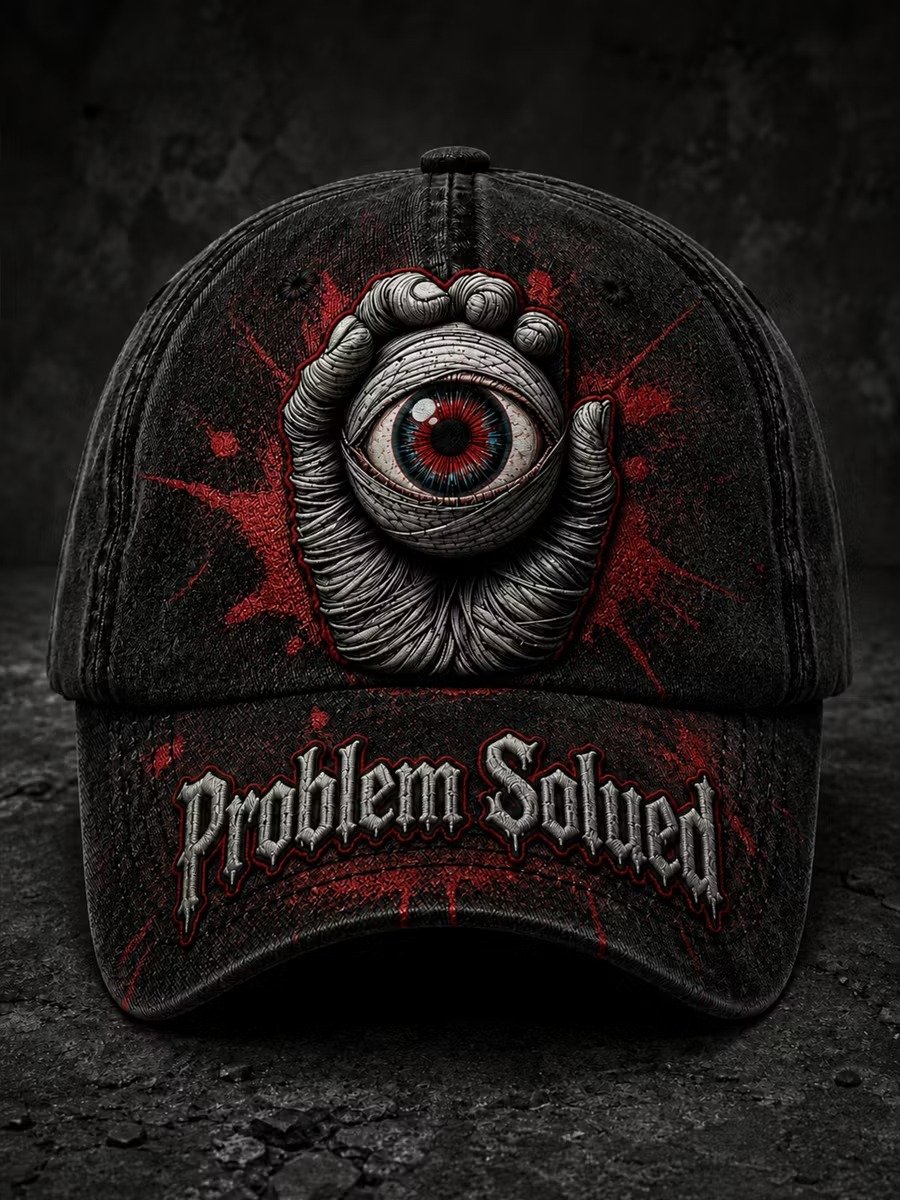 Retro Halloween Problem Solued Art Printed Baseball Cap