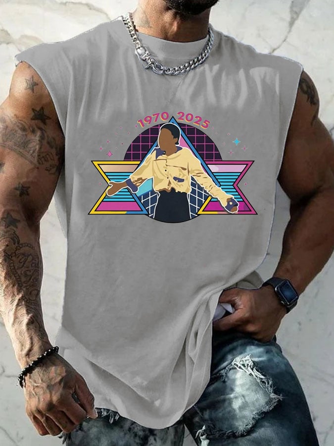 Men'S Commemorate Print Casual Vest