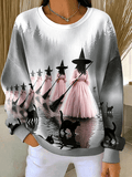 Women's Casual Print Long Sleeve Knit Top