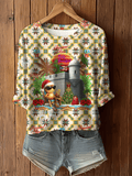 Puerto Rican Christmas Tree Printed Raglan Top