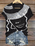 Women's Musical Print Short-sleeved T-shirt