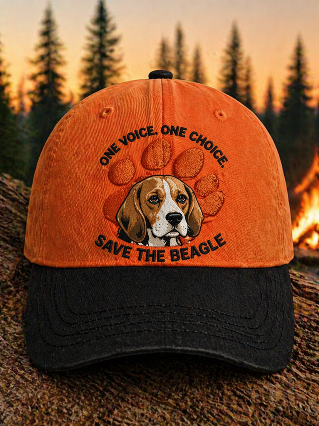 Save the Beagle Print Baseball Cap