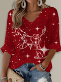 Merry Christmas Boop Printed Long Sleeve Top