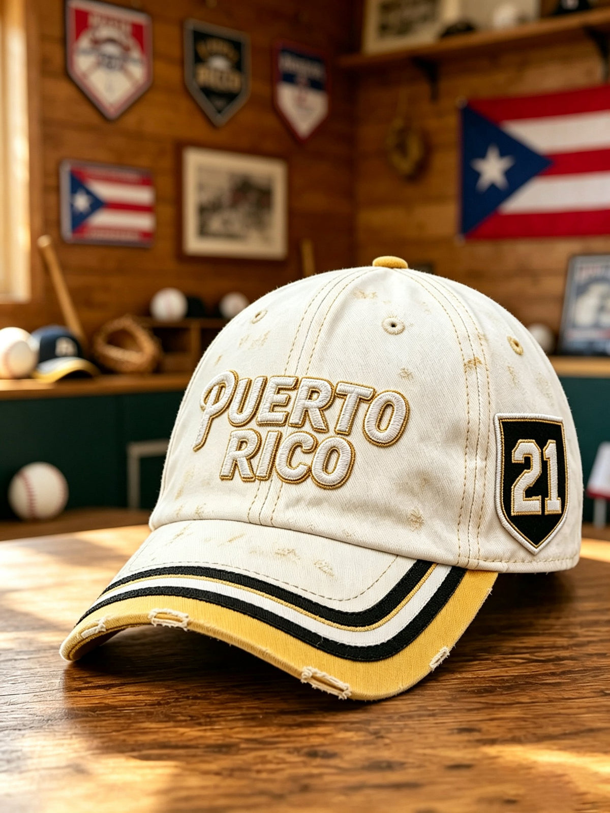 Unisex Puerto Rico Baseball  Casual Art Printed Hat