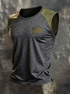 Men's Retro Independence Day Patriot Crew Neck Tank Top