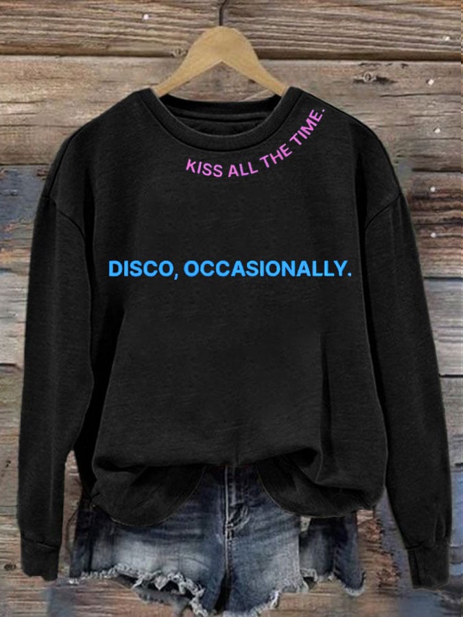 Women's Singer Casual Printed Long-Sleeve Sweatshirt
