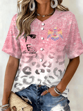Women's King of Rock and Roll Baseball Printed Top