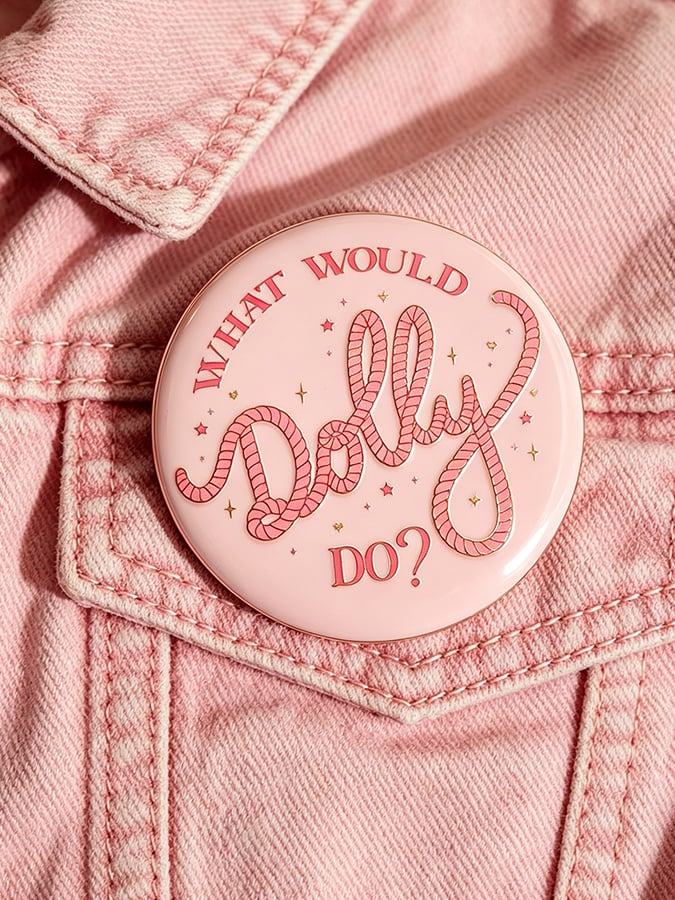 Unisex  What Would  D Do Printed  Brooch
