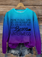 "Meine Flügel sind bei der Reparatur ..." Damen Rundhals-Sweatshirt.