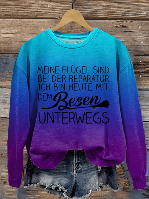 "Meine Flügel sind bei der Reparatur ..." Damen Rundhals-Sweatshirt.