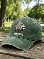 Retro Jimothy Raccoon Print Baseball Cap