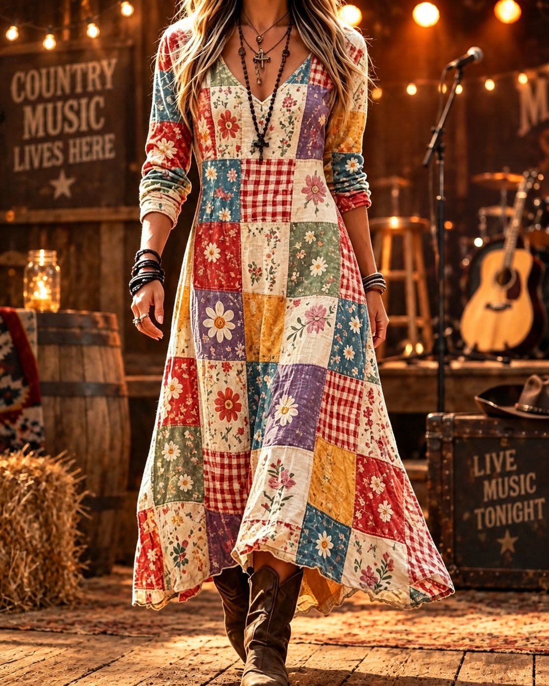Women's Casual Legendary Singer Commemorative Print Dress