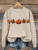 Women's Halloween Pumpkin Print Sweatshirt