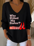 Women's Casual Retro Halloween Printed Sweatshirt Striped Long Sleeve T-shirt