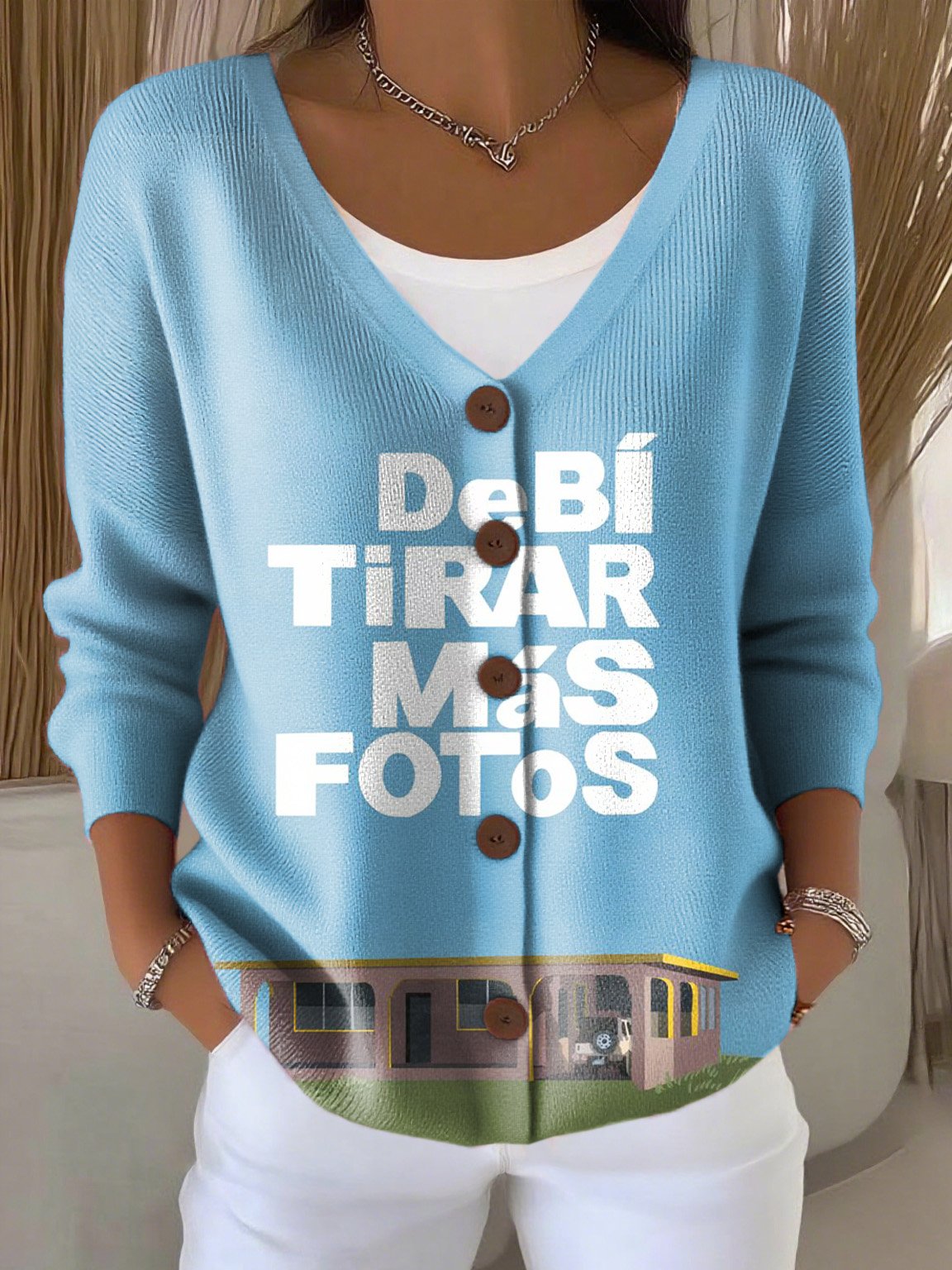 Women's Singer Print Sweater