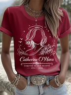 Commemorating Her Printed Short-Sleeved T-Shirt