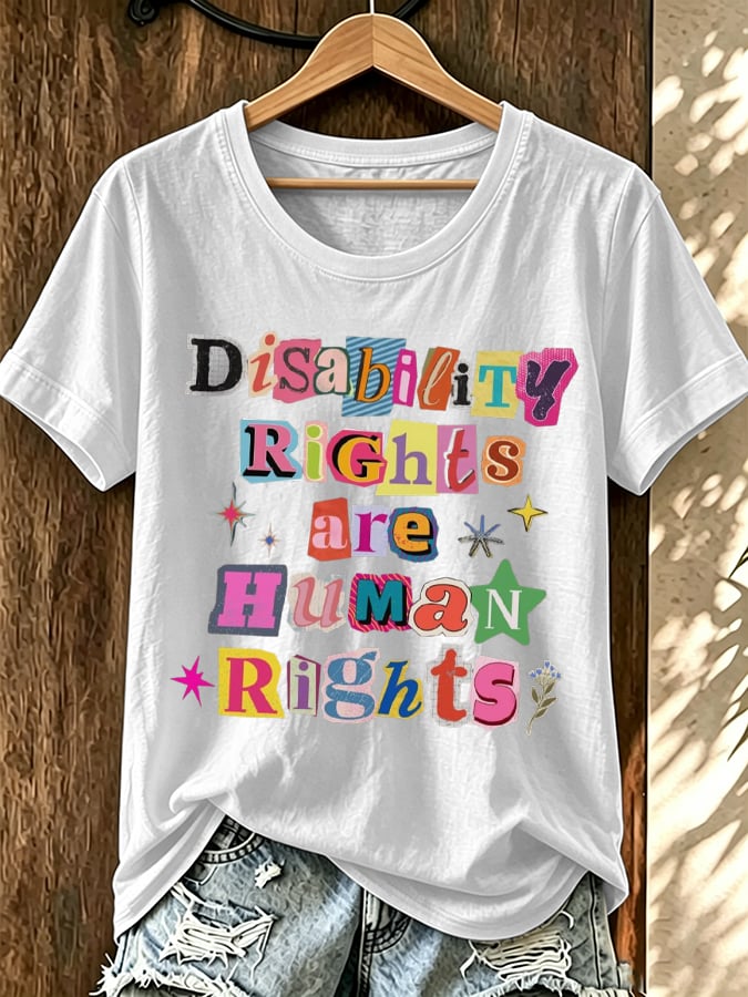 Women's Disability Rights are Human Rights Print Casual T-Shirt