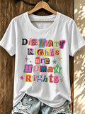 Women's Disability Rights are Human Rights Print Casual T-Shirt