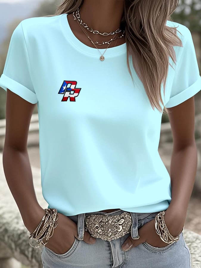 Women's Printed Round Neck T-Shirt