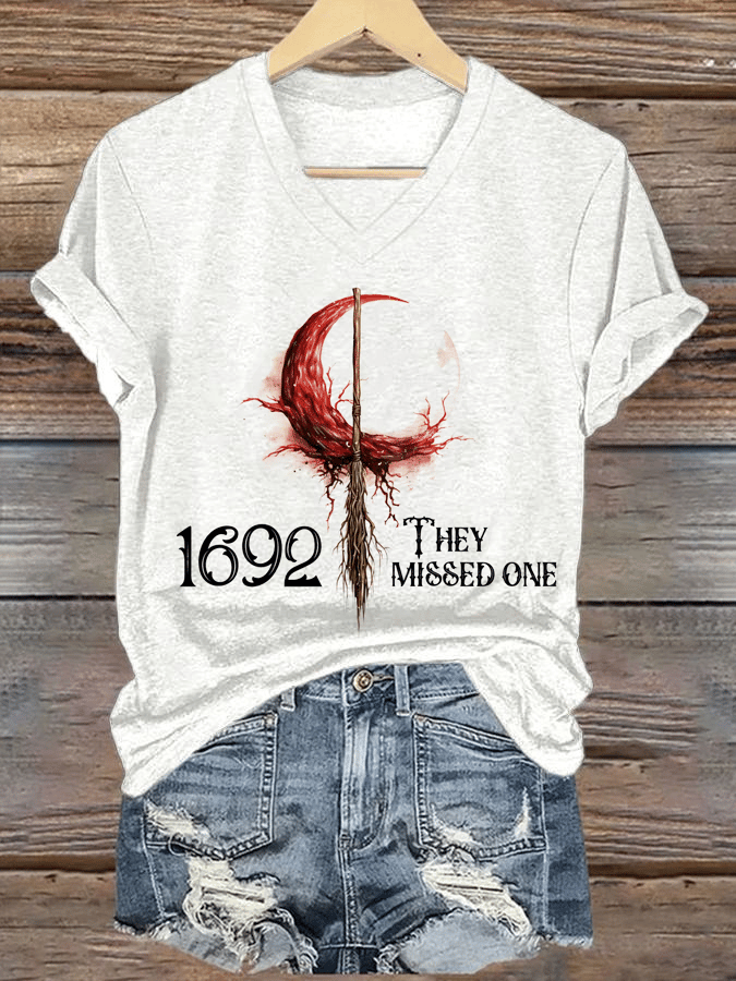 Women's 1692 They Missed One Print V-Neck T-Shirt
