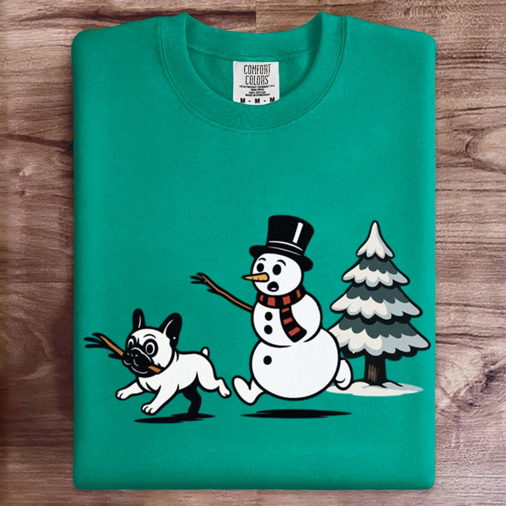 Funny Dog Snowman Christmas Art Print Sweatshirt