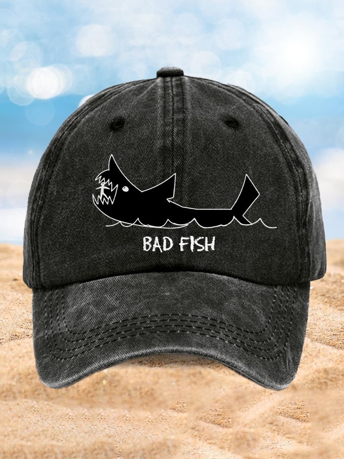 Retro Amity Island 1975 Sharks Print Baseball Cap